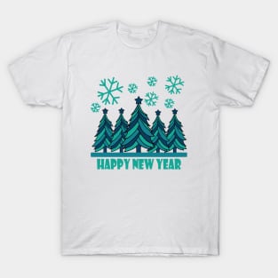 Happy New Year 2024 Tree Snowflakes T-Shirt